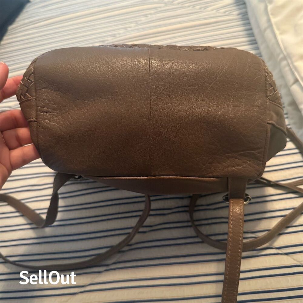 Day & Mood Greta Brown Woven Leather Crossbody Backpack Bag for Women - Picture 6 of 6